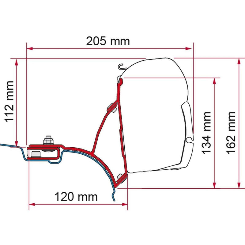 Fiamma VW T5/T6 Transporter Brackets for F45 Awning RHD - Deep Black Fiamma - UK Camping And Leisure
