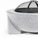 Dellonda Round MgO Fire Pit with BBQ Grill Ø75cm Safety Mesh Screen - Light Grey Dellonda - UK Camping And Leisure