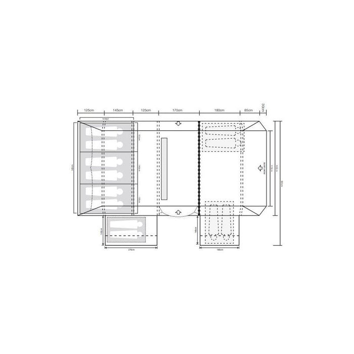 Outdoor Revolution Ozone 8.0 Safari Lodge Six (+6) Berth Family Air Tent with Two Side Annexes Outdoor Revolution - UK Camping And Leisure