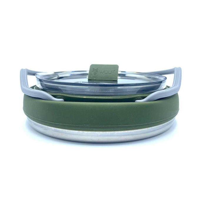 Wolf Outdoors EzyStow Collapsible Kettle 1L Olive Green Wolf Outdoors - UK Camping And Leisure