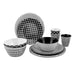 Bo-Camp Tableware Mix & Match Melamine 16 Pieces Black/White Bo-Camp - UK Camping And Leisure