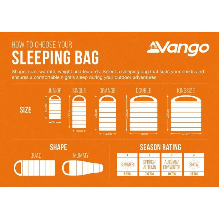 Vango Stellar Single Sleeping Bag Single Oasis Vango - UK Camping And Leisure