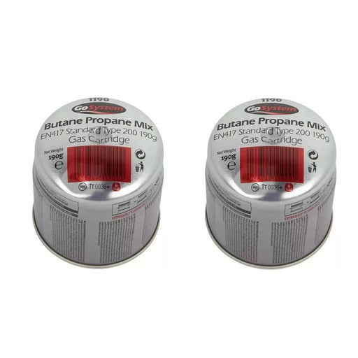 2x Go System Pierceable Butane Propane Gas Cartridge Fishing Camping 190g Go System - UK Camping And Leisure