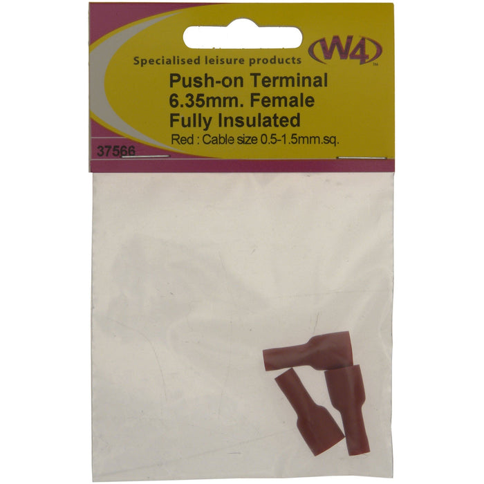 W4 Push On Terminal F 635 Red (3) 37566 W4 - UK Camping And Leisure