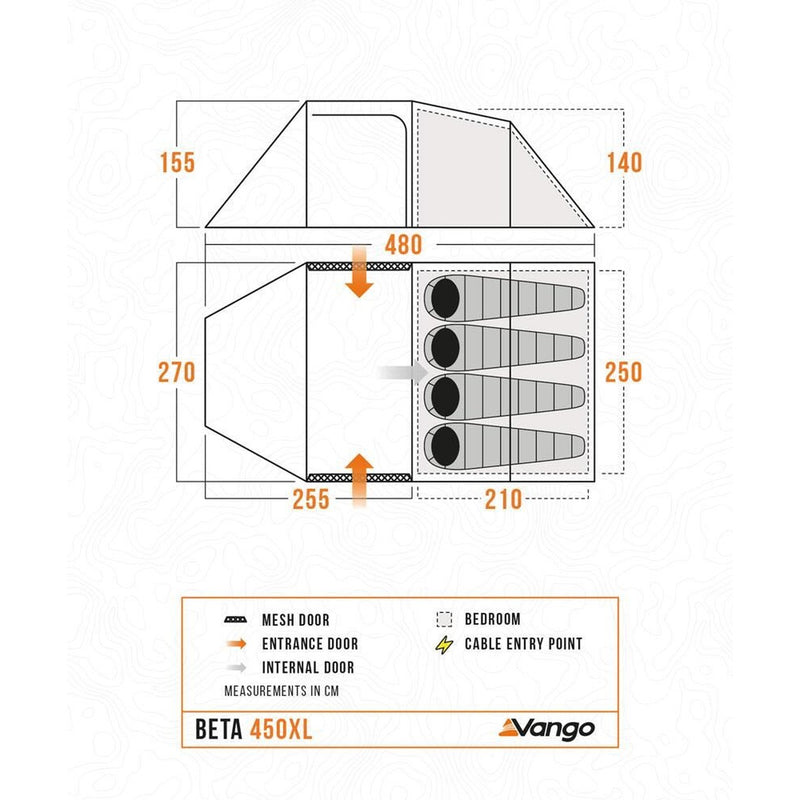 Vango Beta 450XL 4 Berth Family Tent Deep Blue - View 12