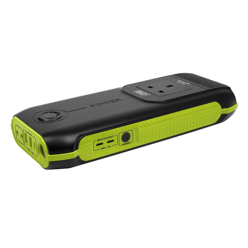 Sealey 31200MAH Power Bank Pack Charger with AC 3 Pin Plug & 2x USB & Light Sealey - UK Camping And Leisure