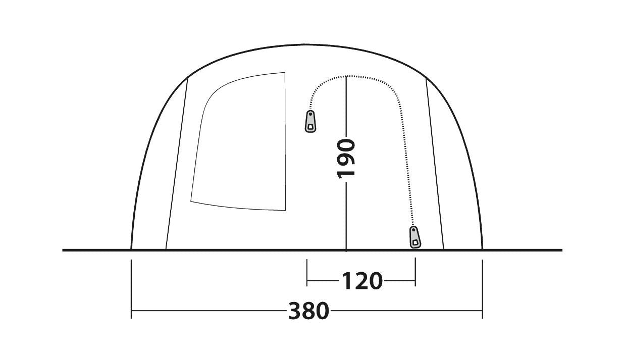 Outwell Phoenix 6+2 Pole Tent Green 8 Person Outwell - UK Camping And Leisure