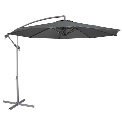 Dellonda Banana Parasol with Cover 3m - Grey DG264 Dellonda - UK Camping And Leisure