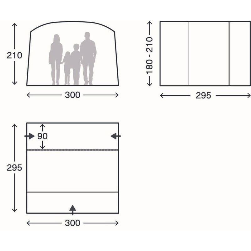 Kampa Traverse Air Low Drive Away Inflatable Campervan Awning 180-210 cm - View 11