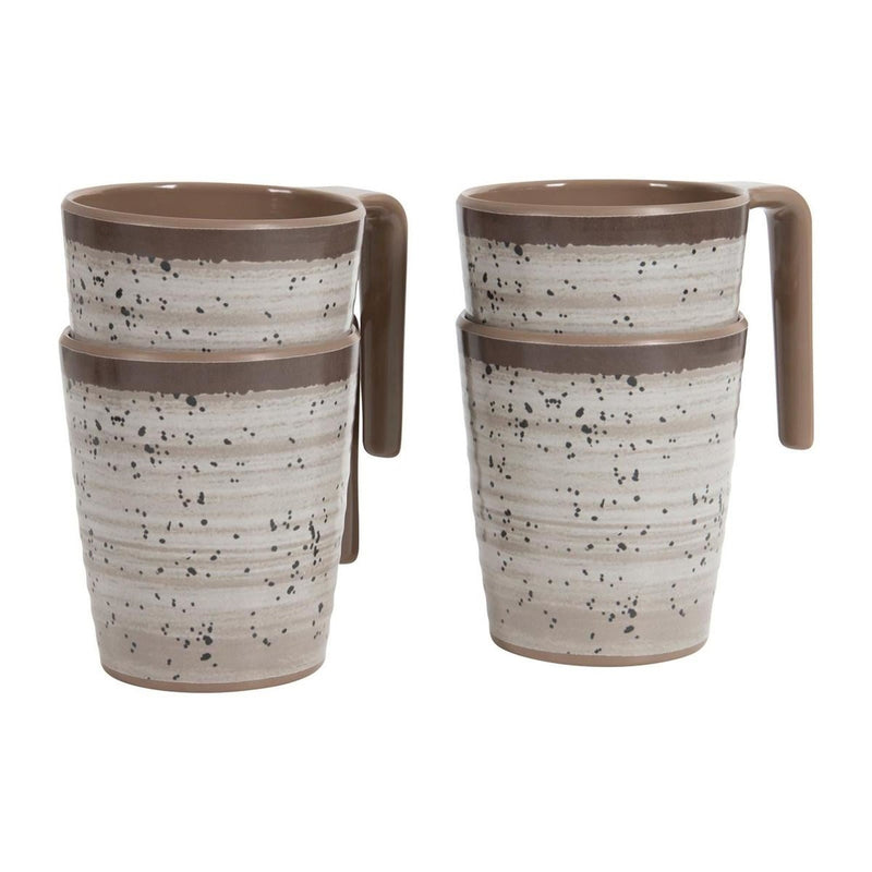 Bo-Camp Mug Halo L Melamine 4 Pieces Beige Bo-Camp - UK Camping And Leisure