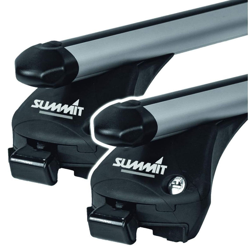 Summit SUP-957G Premium Integrated Railing Bar for Cars with Running Rails, Aluminium, Set of 2 - Summit Shop