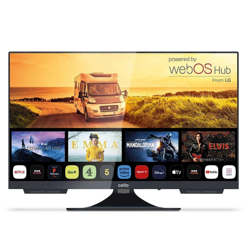 Cello 24" Smart WebOS 12V/230V Traveller TV with Perfect Pitch Cello - UK Camping And Leisure