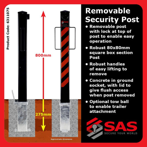 SAS Security Products SAS Concrete in Removable Security Post Lock Keyed Alike - Image 2 of 7 | UK Camping and Leisure