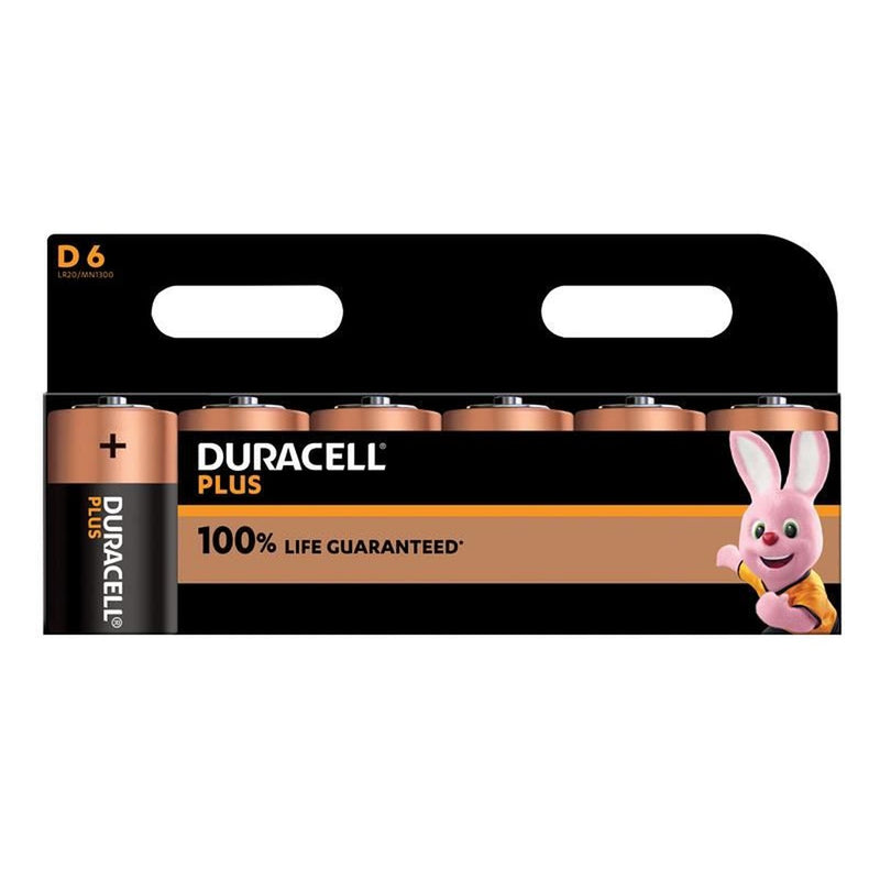 Duracell D Cell Plus Power +100% Batteries (Pack 6) Duracell - UK Camping And Leisure