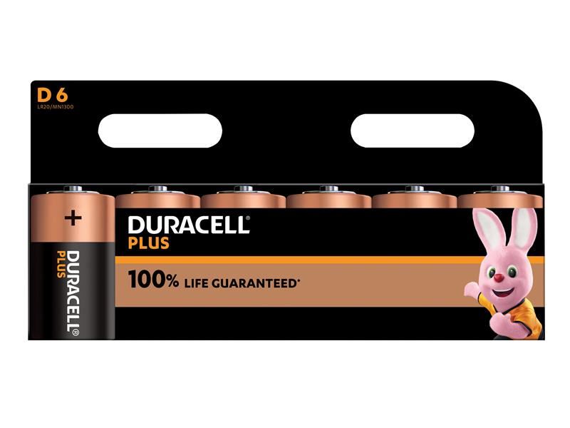 Duracell D Cell Plus Power +100% Batteries (Pack 6) Duracell - UK Camping And Leisure