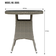 Dellonda Chester Rattan Wicker Round Outdoor Table with Tempered Glass Top Dellonda - UK Camping And Leisure