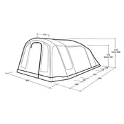 Outwell Sacramento 4 Air 4 Berth Four Room Tunnel Tent - View 14
