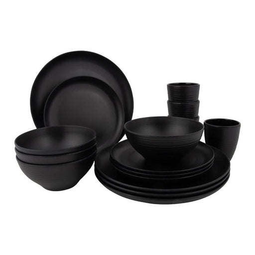 Bo-Camp Industrial Collection Tableware Orville 16 Pieces Black Bo-Camp - UK Camping And Leisure