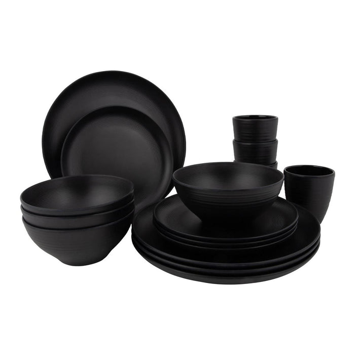 Bo-Camp Industrial Collection Tableware Orville 16 Pieces Black Bo-Camp - UK Camping And Leisure