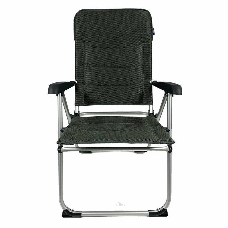 2x Royal Folding Ambassador Grey Reclining Aluminium Padded Camping Chair R735 Royal - UK Camping And Leisure