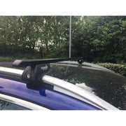 SUP-830 Premium Railing Roof Bar for Cars with Raised Running Rails, Black Steel, Set of 2 - View 5