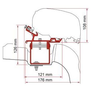 Fiamma F80/F65 Adapter Kit Vw Crafter L3 H3 No Rail Right Hand 98655Z058 Fiamma - UK Camping And Leisure