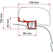 Fiamma Adaptor for F40 Awning on VW T5/T6 Black: Stylish and Easy to Use Fiamma - UK Camping And Leisure