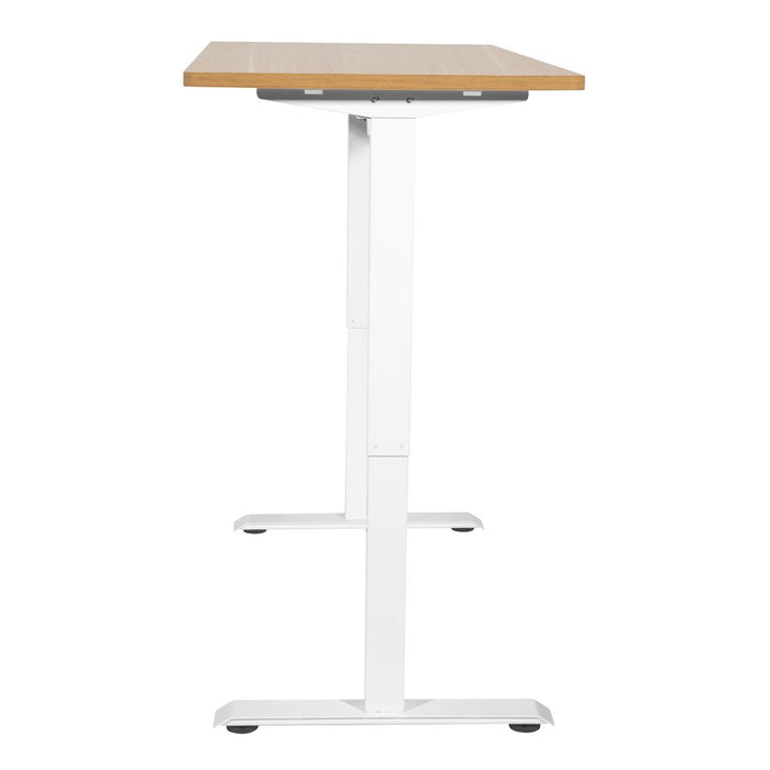 Dellonda Single Motor  Adjustable-Height Electric Sit/Stand Desk - Oak Desktop Dellonda - UK Camping And Leisure