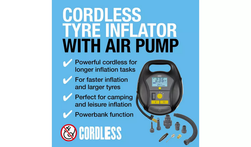 Ring RTC6000 Cordless Digital Tyre Inflator with Air Pump