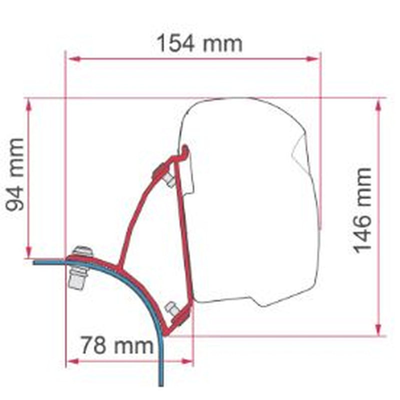 F43 Vw T5/T6 Lift Roof Brackets 98655A160 UK Camping And Leisure - UK Camping And Leisure
