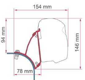 F43 Vw T5/T6 Lift Roof Brackets 98655A160 UK Camping And Leisure - UK Camping And Leisure