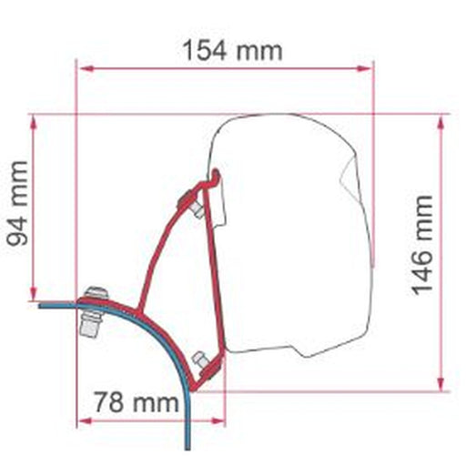F43 Vw T5/T6 Lift Roof Brackets 98655A160 UK Camping And Leisure - UK Camping And Leisure