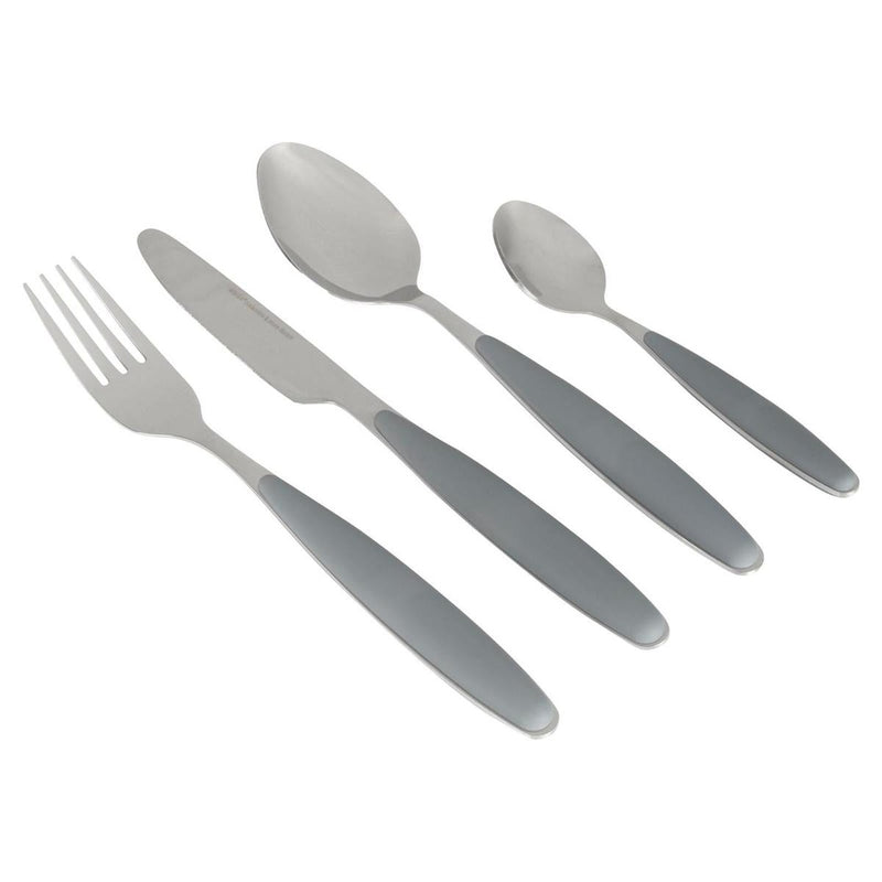 Gimex Cutlery Grey Soft Touch Handle 16 Pieces Gimex - UK Camping And Leisure