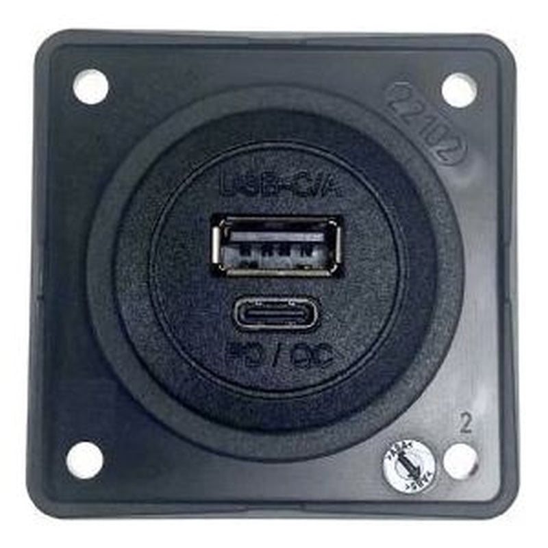 Berker Twin Usb-A Usb-C Socket Anthracite 21239A Berker - UK Camping And Leisure
