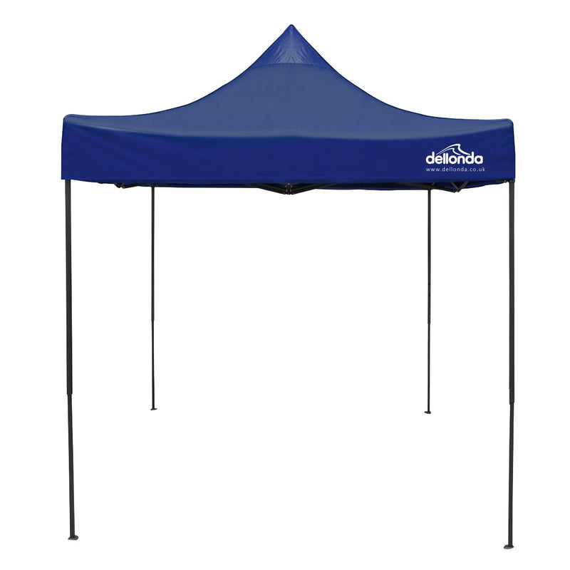 Dellonda 2x2m Pop-Up Gazebo Heavy Duty  Carry Bag Rope Stakes & Weight Blue Dellonda - UK Camping And Leisure