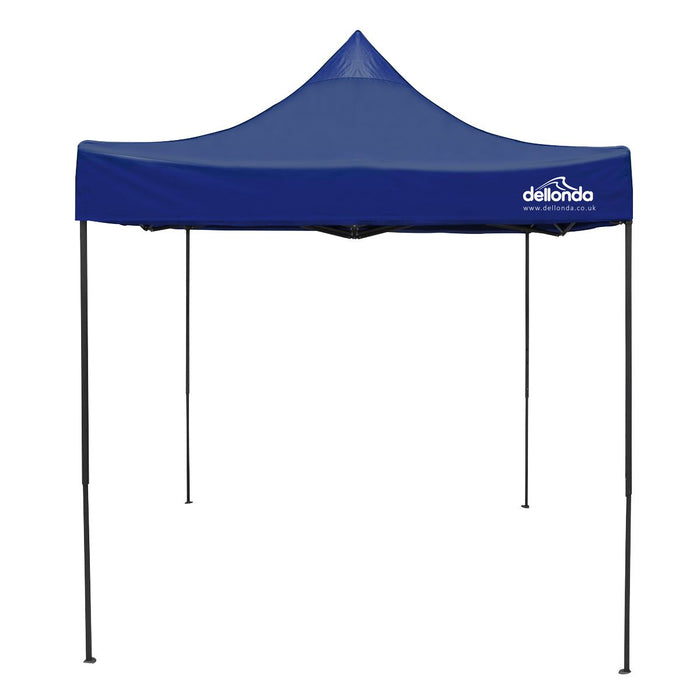 Dellonda 2x2m Pop-Up Gazebo Heavy Duty  Carry Bag Rope Stakes & Weight Blue Dellonda - UK Camping And Leisure