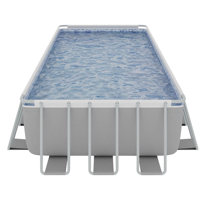 Dellonda Steel Frame Rectangular Swimming Pool - Step Ladder & Filter Pump 25ft Dellonda - UK Camping And Leisure