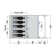 Outwell Monterey 5 Air 5 Berth Three Room Tunnel Tent - View 12