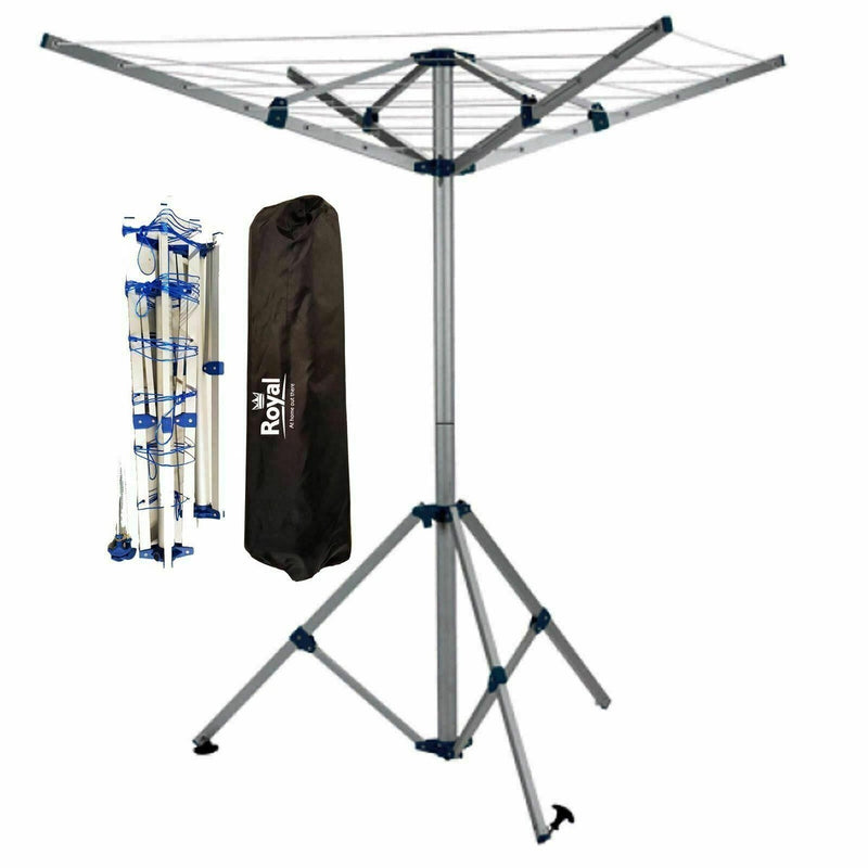Royal Portable Aluminium Clothes Line Camping Caravan Washing Airer Dryer Royal - UK Camping And Leisure