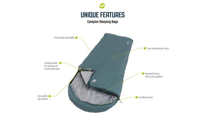 Outwell Campion Single Sleeping Bag with Comfort Hood