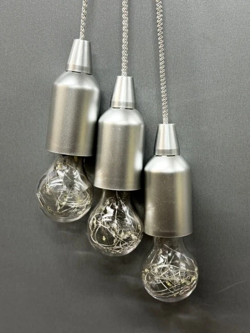 Camptech Set of 4 LED hanging lights Silver
