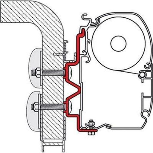 Fiamma 350cm Adapter Bracket Hymer Camp for F45 F70 Awning Mounting 98655-276 Fiamma - UK Camping And Leisure