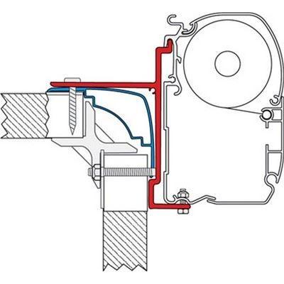 Fiamma 390cm Adapter Bracket Laika Ecovip for F45 F70 Awning Mounting 98655-469 - UK Camping And Leisure