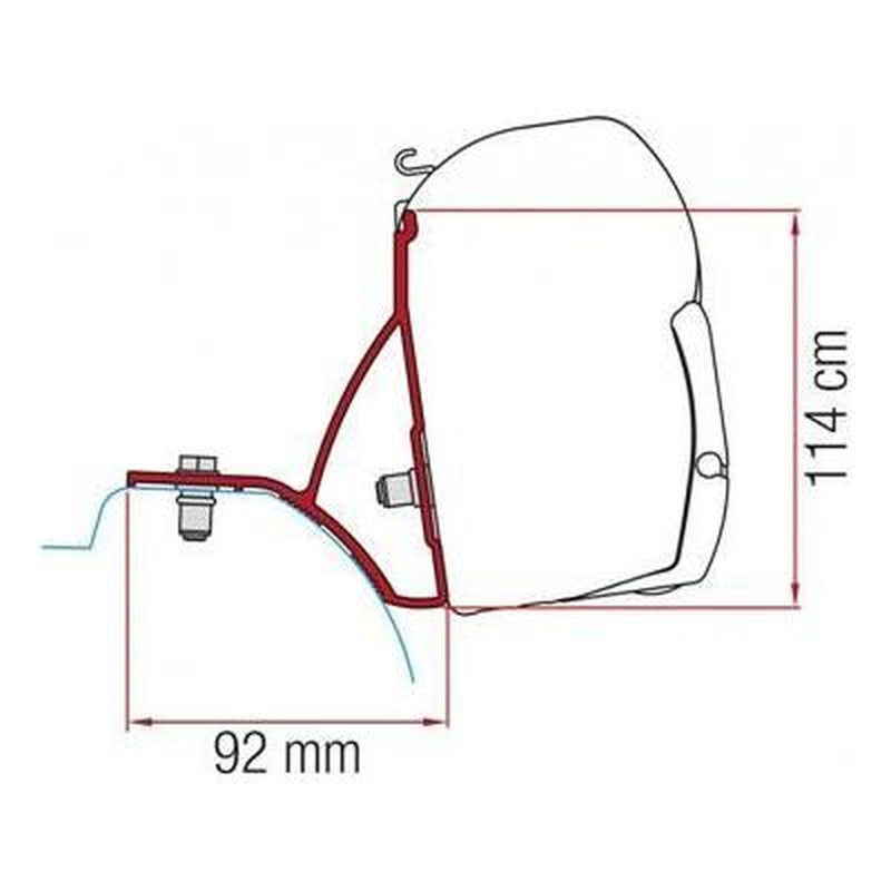 Fiamma Adapter Brackets Trafic Vivaro NV300 Talento for F45 F70 Awning 98655Z021 Fiamma - UK Camping And Leisure