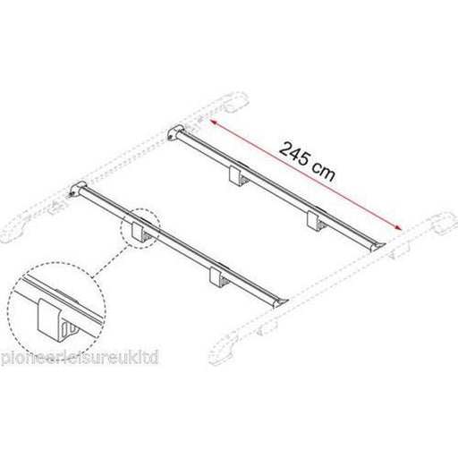 Fiamma Aluminium Carry All Fixing Bar Rails Luggage Roof Rack Motorhome Camper 98655-075 Fiamma - UK Camping And Leisure