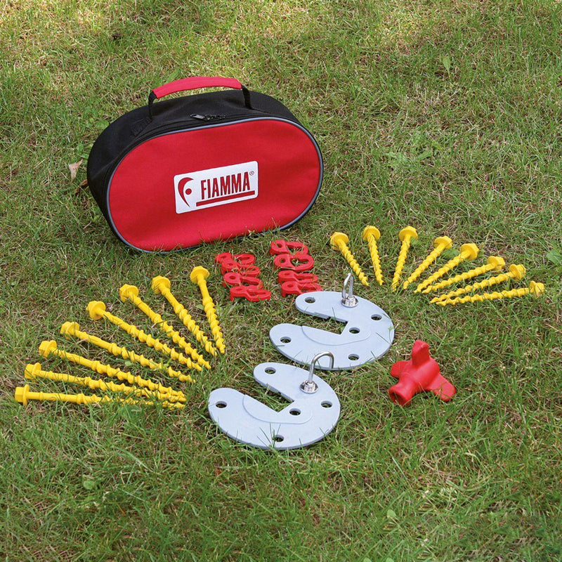 Fiamma Awning Pegs + Plate Foot Kit Camping Caravan Motorhome Ground + Bag KIT Fiamma - UK Camping And Leisure