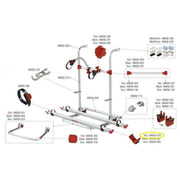FIAMMA BIKE RACK END CAP IN RED for cycle rack rails end cap V shape 98656-079 Nova - UK Camping And Leisure