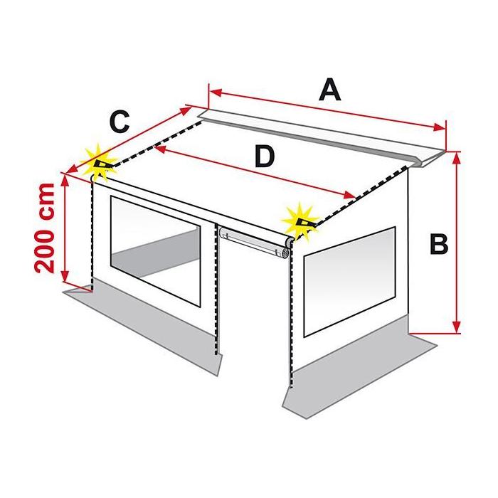 Fiamma Caravanstore Zip Top Awning Only 360 with Royal Blue Fabric Caravan Fiamma - UK Camping And Leisure