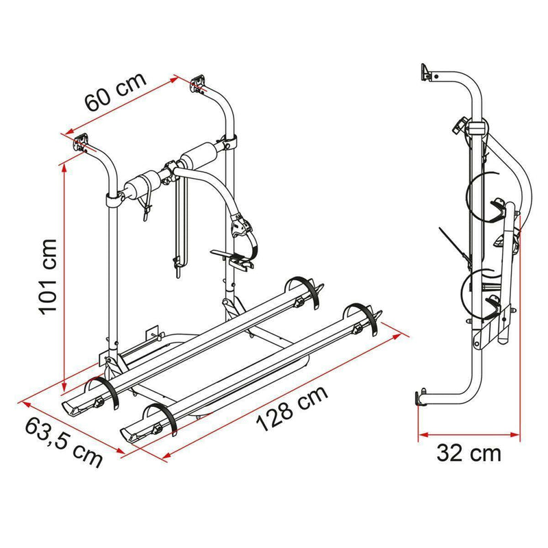 Fiamma Carry-Bike Caravan Hobby 2003 on Bike Carrier Rear Wall Bike Rack 02093A77A Fiamma - UK Camping And Leisure