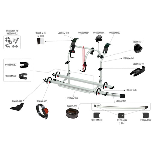 Fiamma Carry-Bike Ford Custom / Custom Nugget Plus Tailgate Bike Rack - 02095B07A Fiamma - UK Camping And Leisure